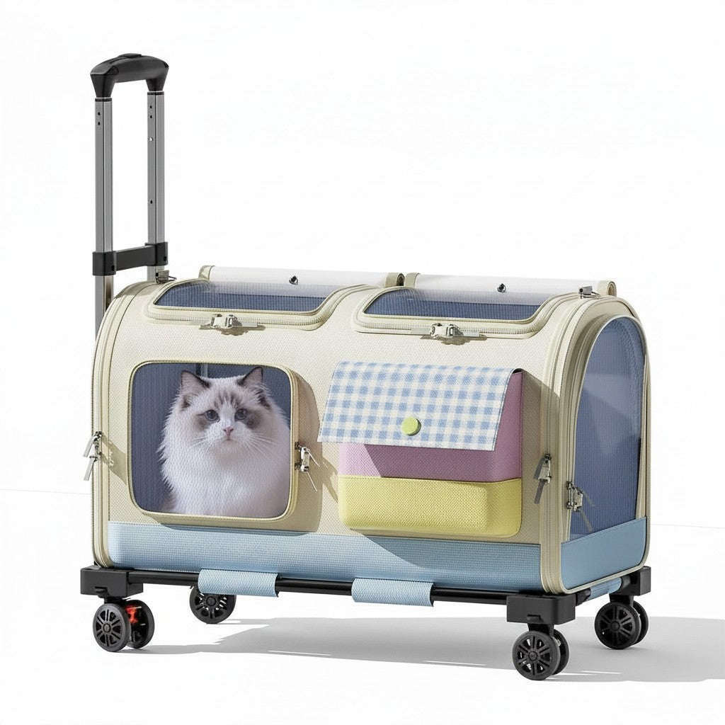 Extended Trolley Pet Carrier with Telescoping Handle detail
