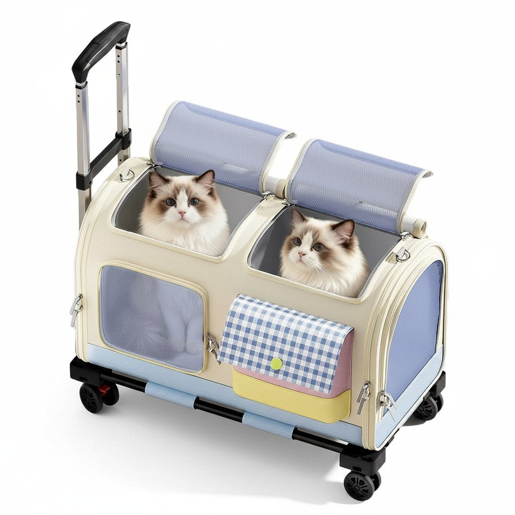 Extended Trolley Pet Carrier with Telescoping Handle detail
