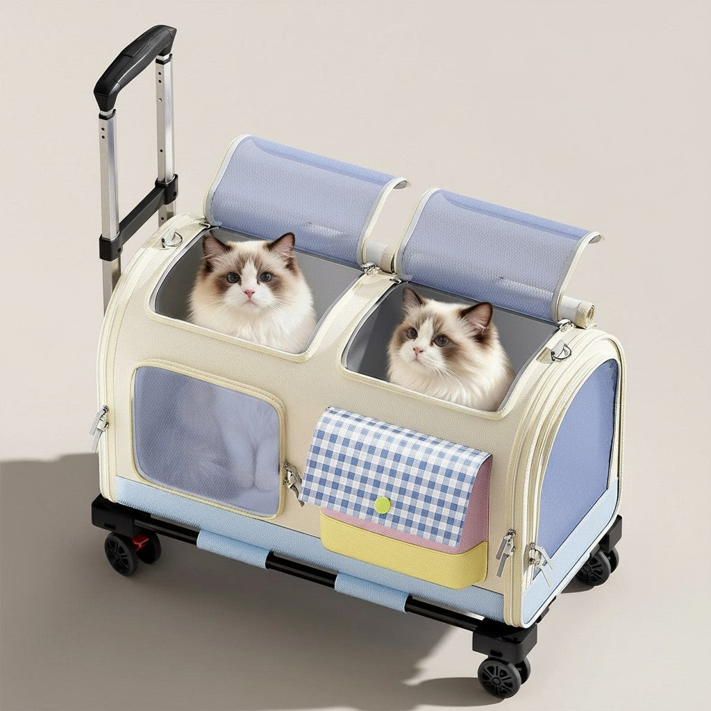 Extended Trolley Pet Carrier with Telescoping Handle detail