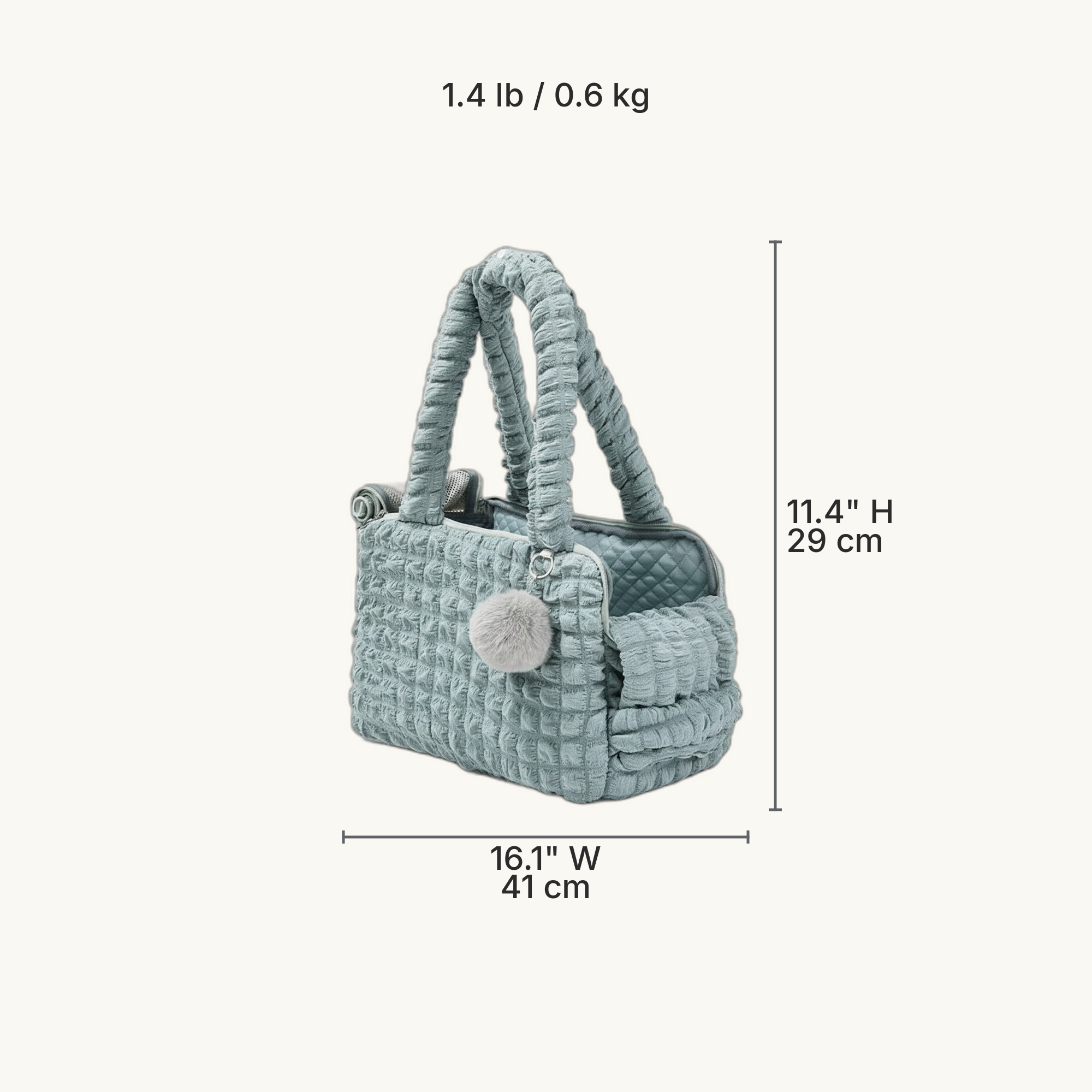 Handheld Crossbody Pet Carrier dimensions