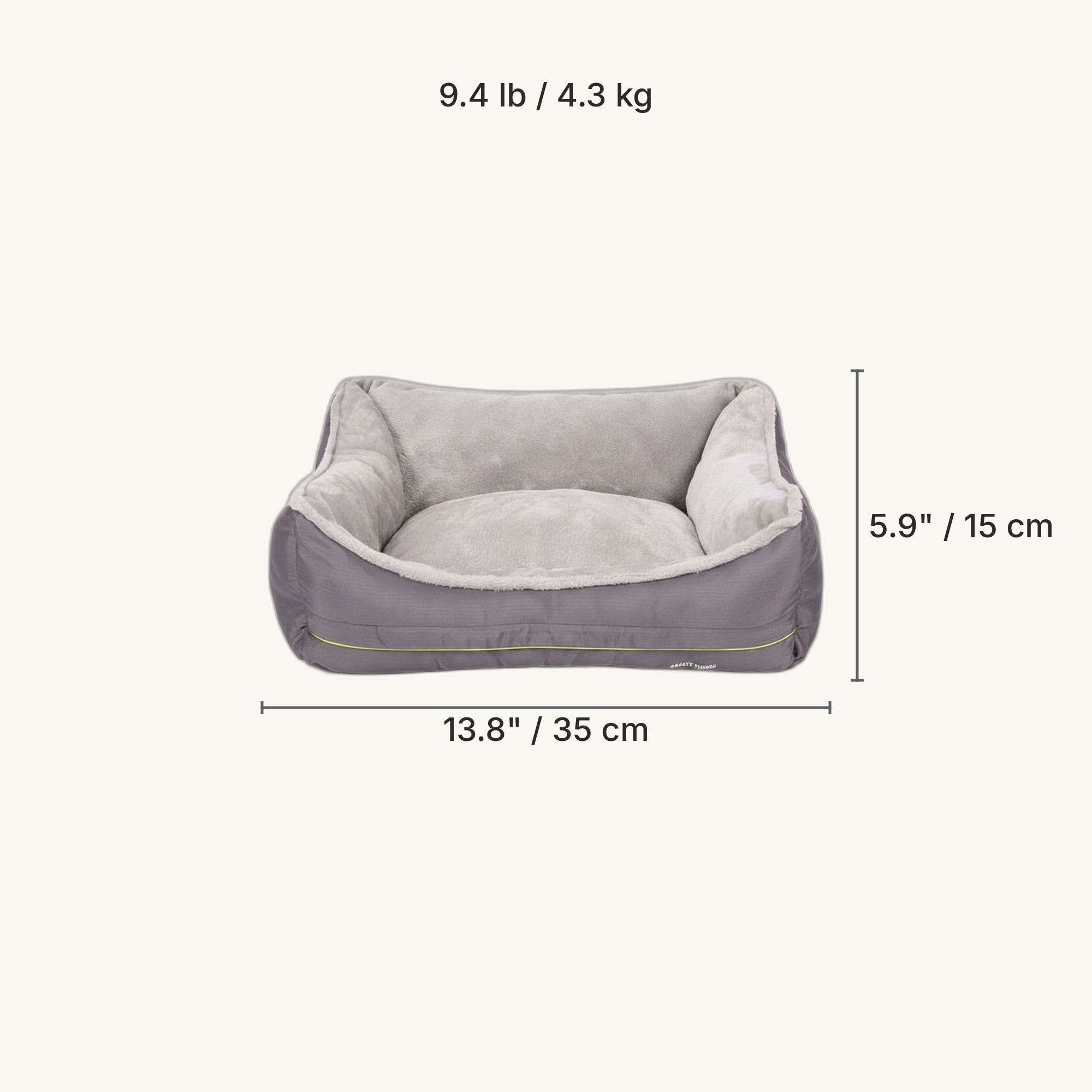 High-Back Bolster Pet Sofa Bed dimensions