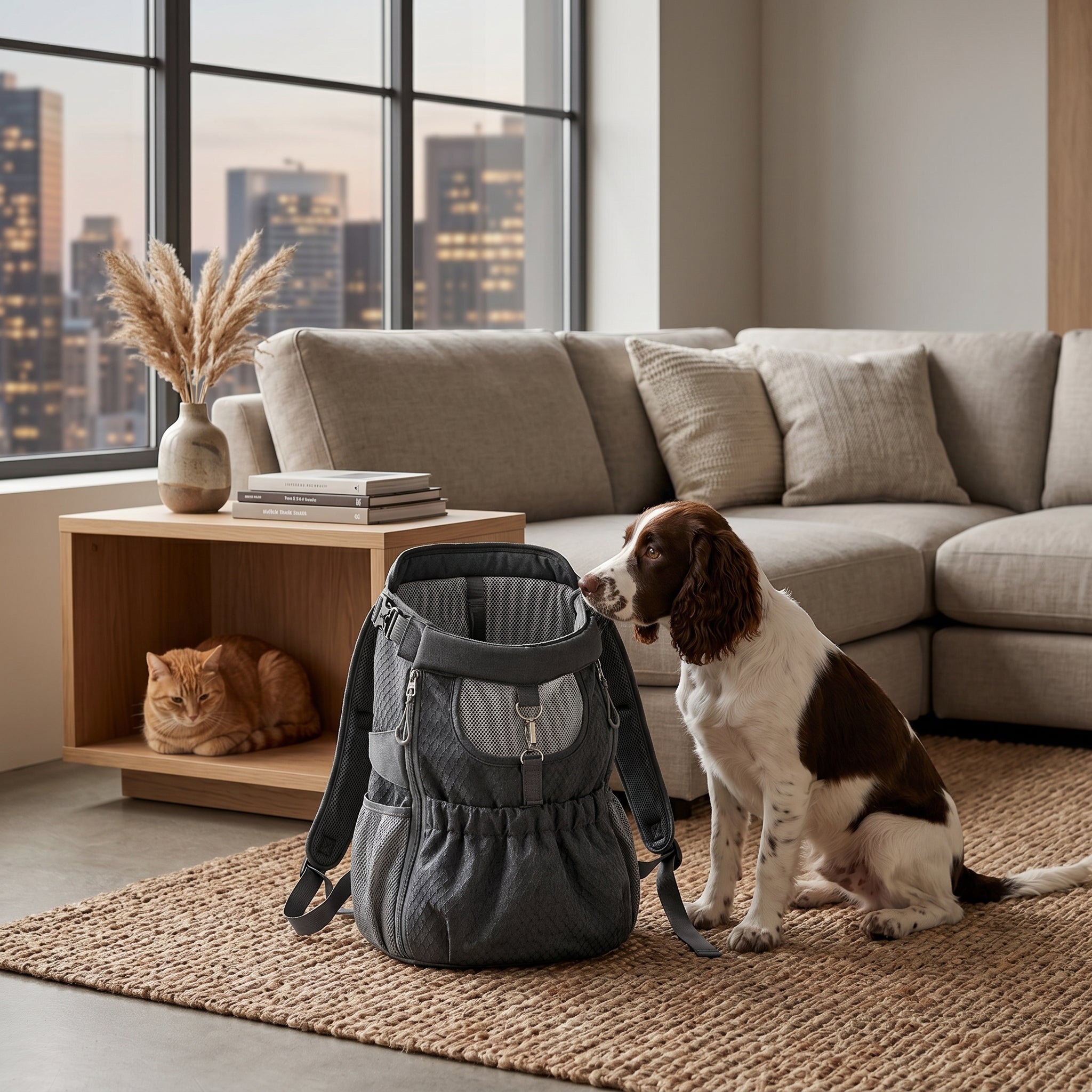 Mesh-Paneled Pet Carrier Backpack
