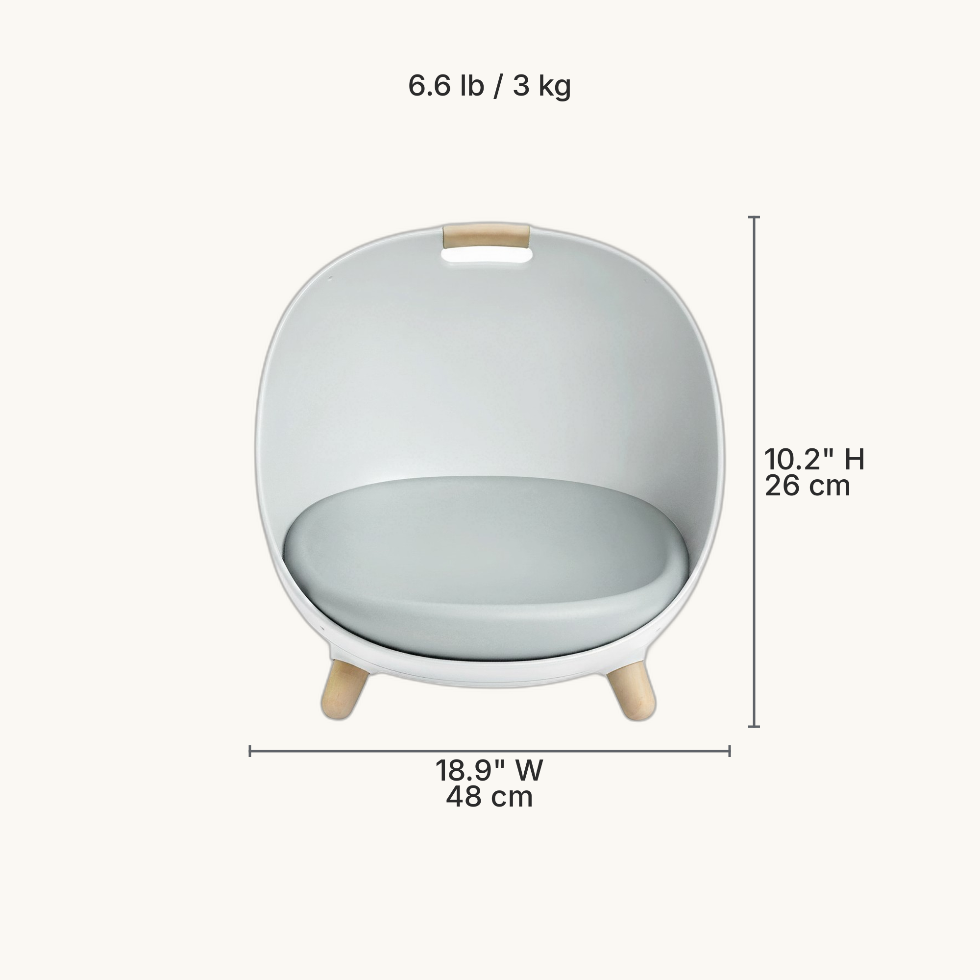 Mochi Dome Pet Bed dimensions