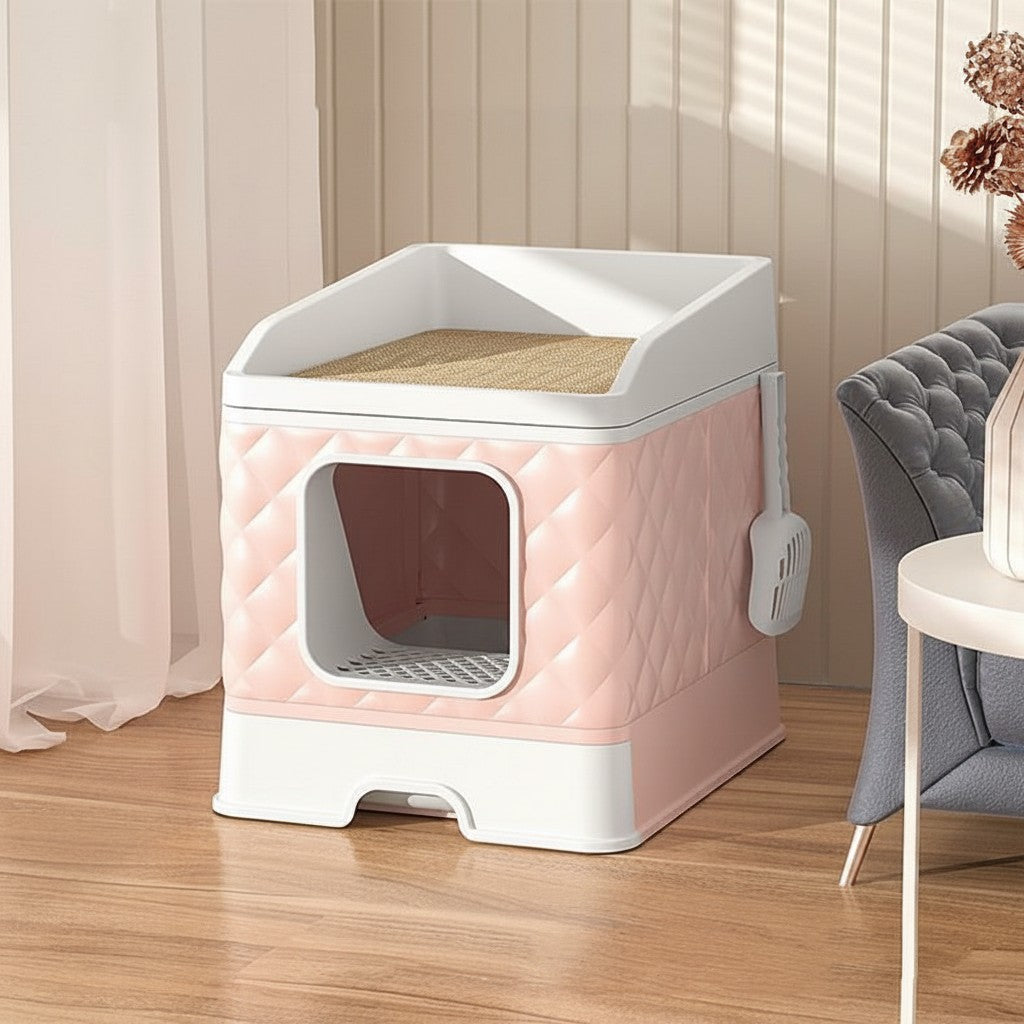 Plush Folding Pet Nest with Scratch Board detail