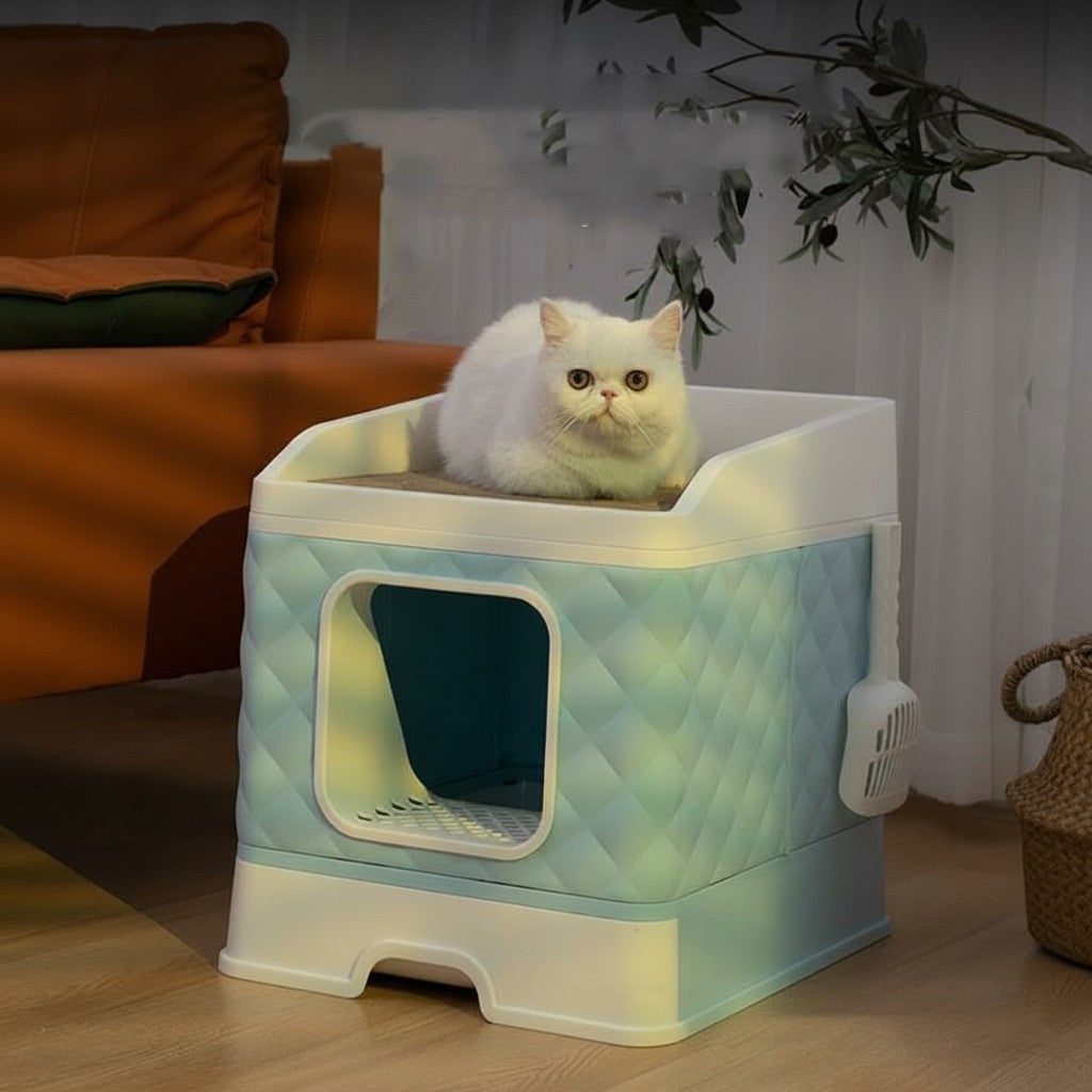 Plush Folding Pet Nest with Scratch Board detail