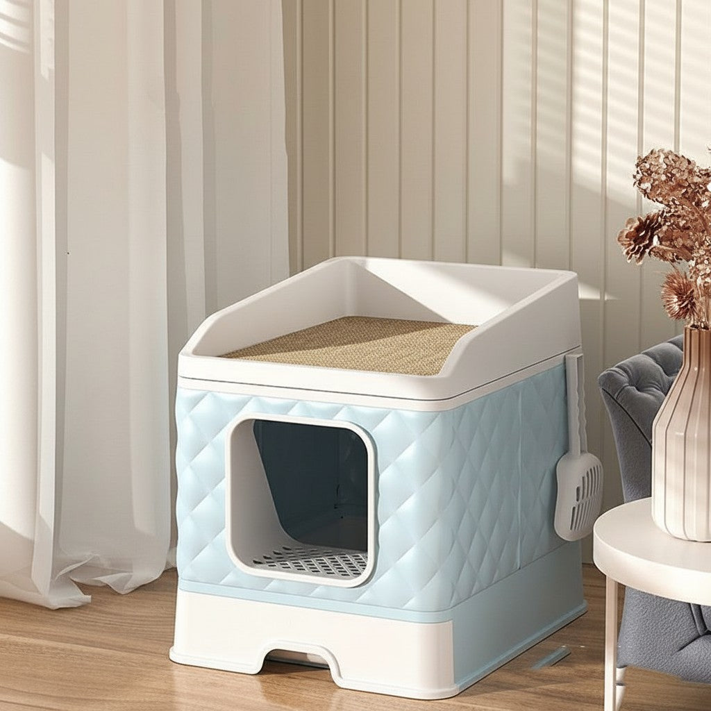 Plush Folding Pet Nest with Scratch Board detail