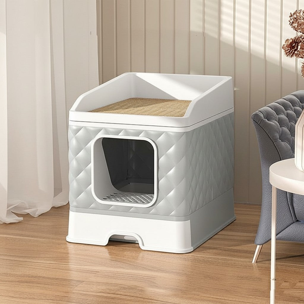 Plush Folding Pet Nest with Scratch Board detail