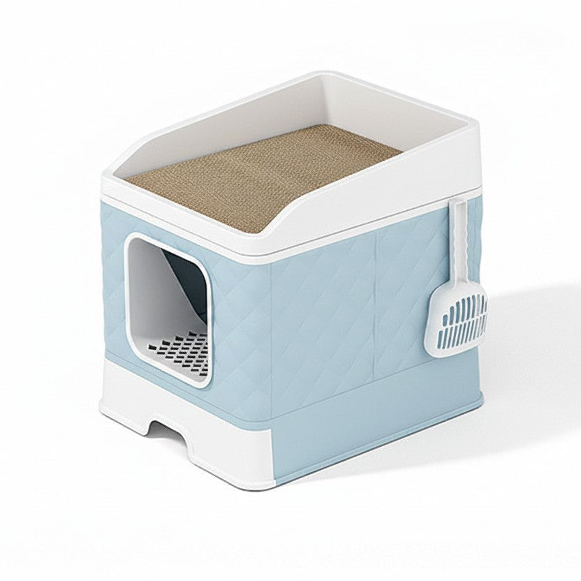 Plush Folding Pet Nest with Scratch Board — Front