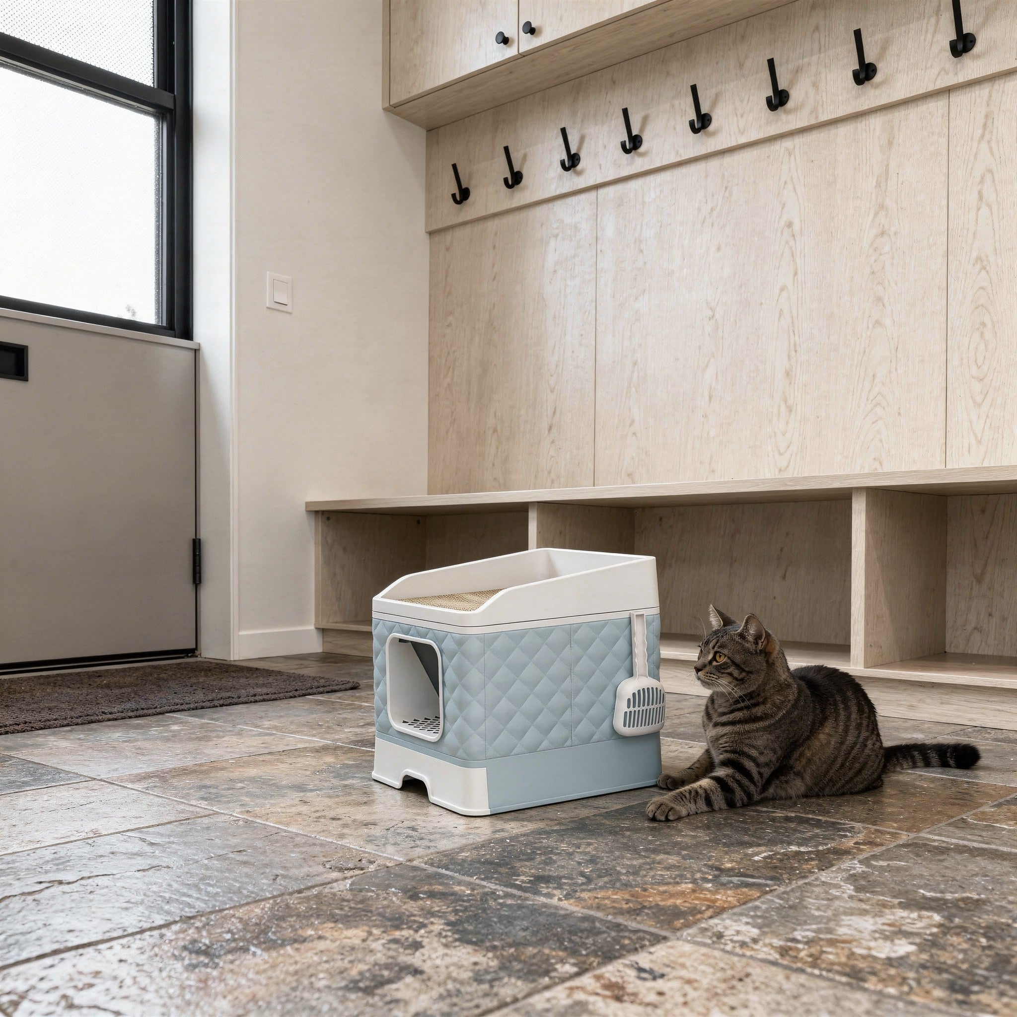 Plush Folding Pet Nest with Scratch Board