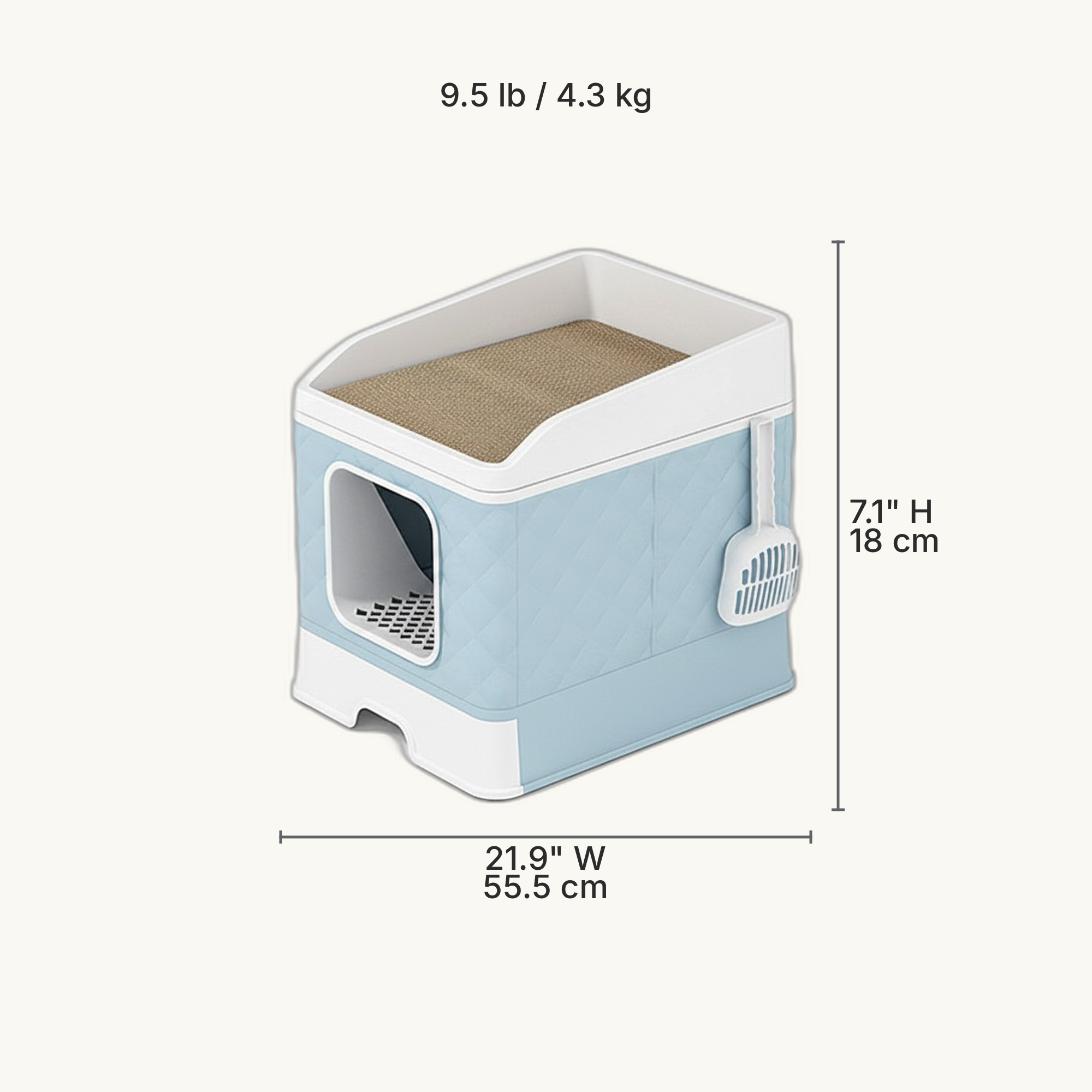 Plush Folding Pet Nest with Scratch Board dimensions