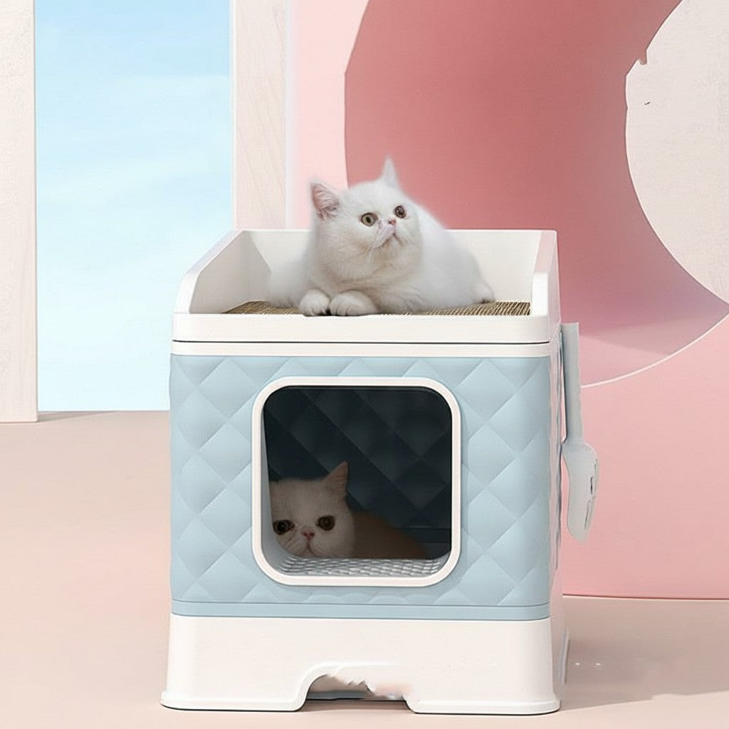 Plush Folding Pet Nest with Scratch Board detail