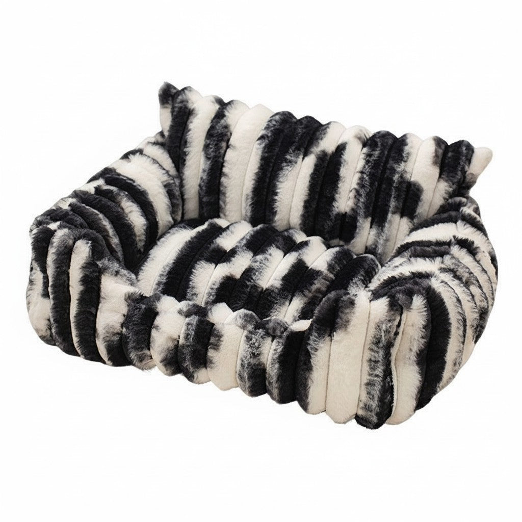 Plush Ribbed Pet Sofa Bed detail