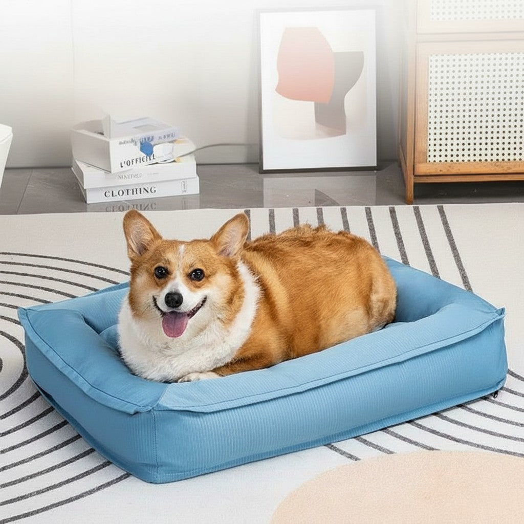 Ribbed Pet Bed with Washable Cover detail