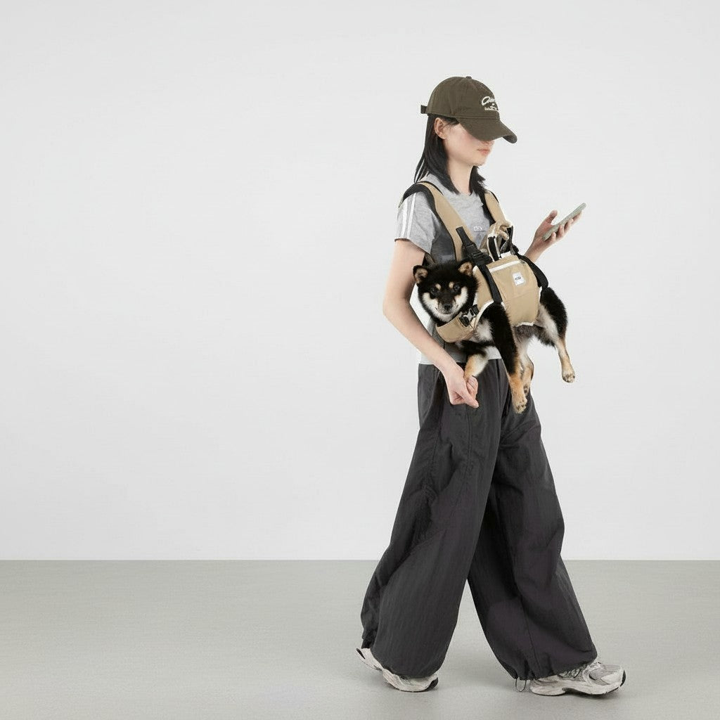 Spine-Support Pet Carrier Backpack with Cross-Body Strap detail