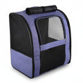Ventilated Pet Carrier Backpack in Structured Canvas — Grey